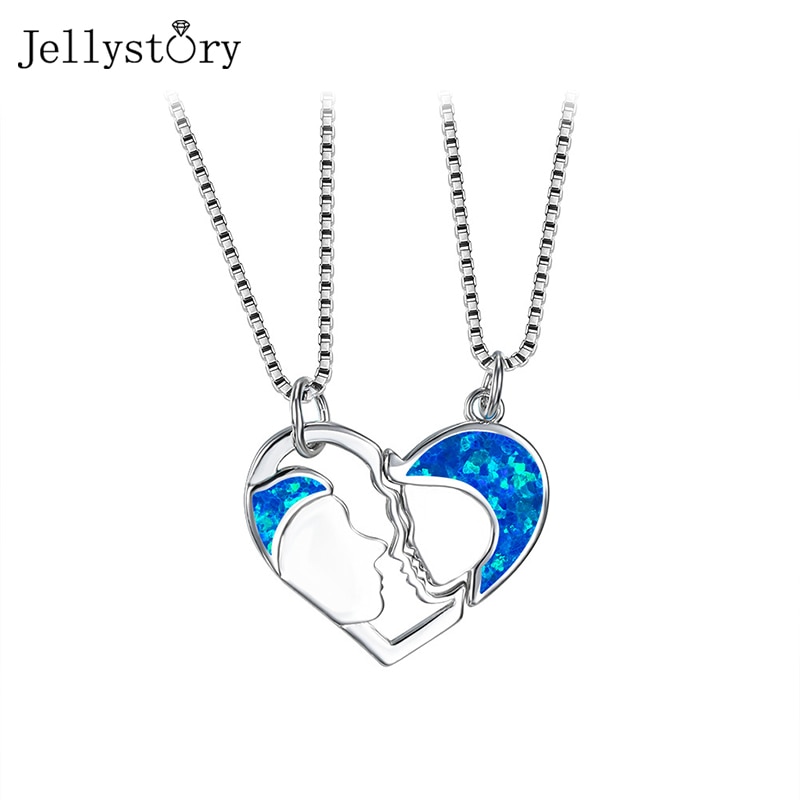 Jellystory trendy necklace for women fashion wedding party jewelry silver 925 necklace heart puzzle Necklace Fashion Jewelry