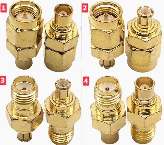 4 Kit SMA- MCX RF Adapter Male plug & Female Jack RF Coax Connectors