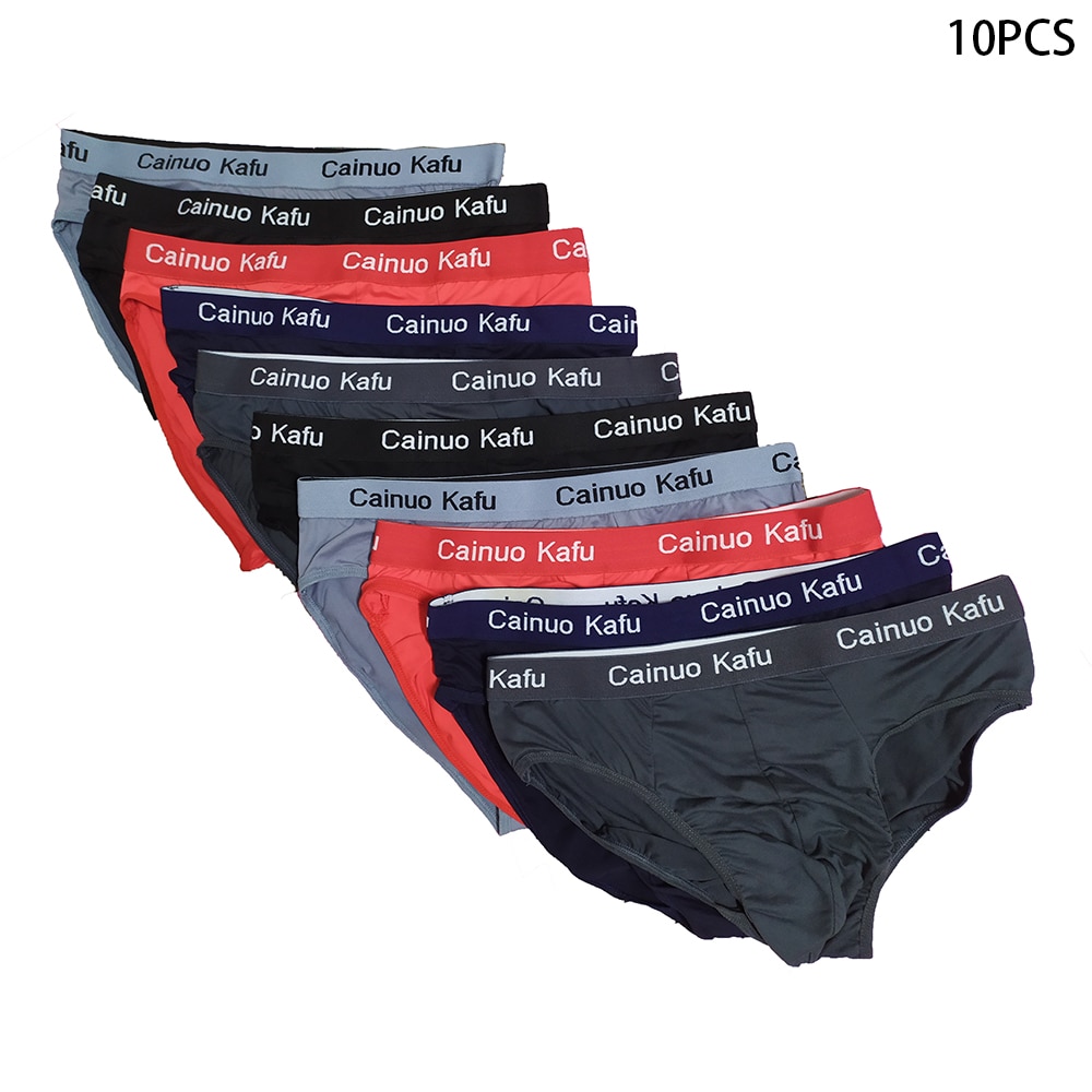 10Pcs Fashion Men's Panties Mens Briefs Underwear Men L-5XL Size Briefs Bikini Pant Men Comfortable Sexy Slip U Underpants 