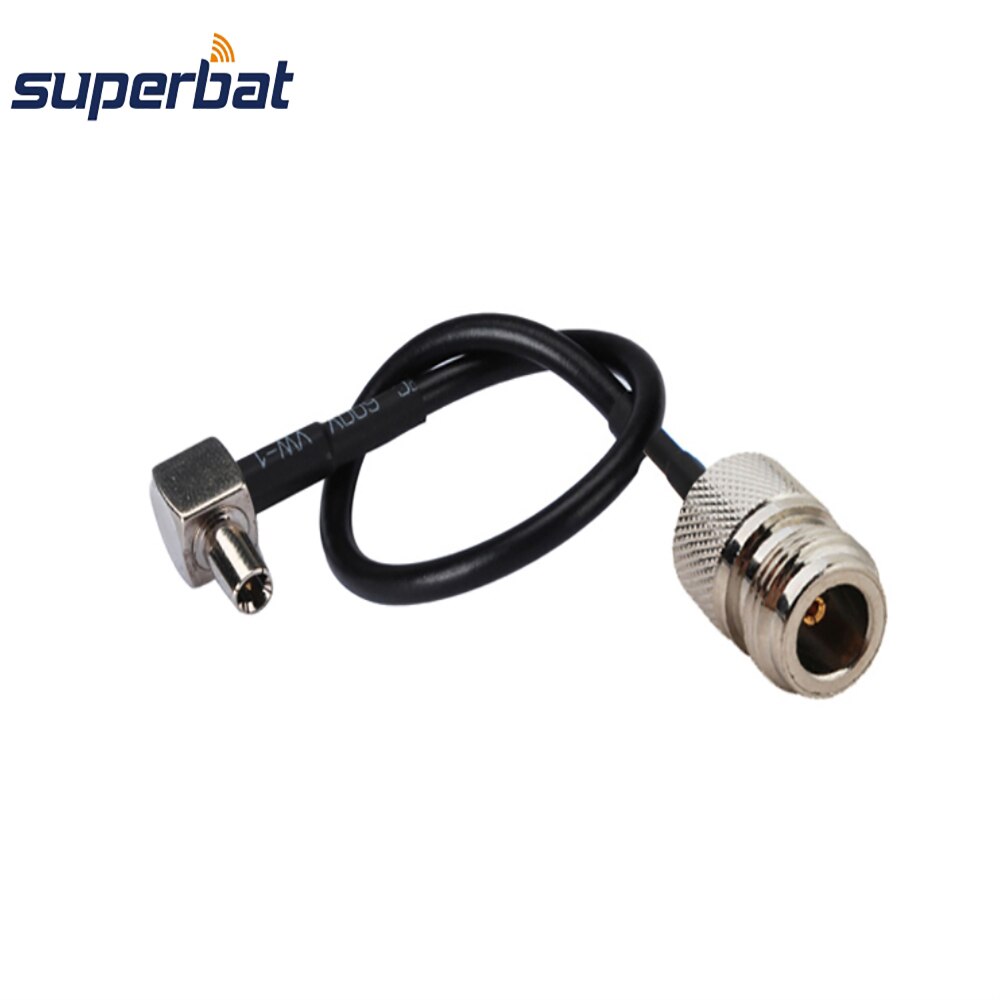 Superbat N Straight Female to S-197 Right Angle Male Antenna Feeder Cable Assembly Pigtail Cable RG174 10cm