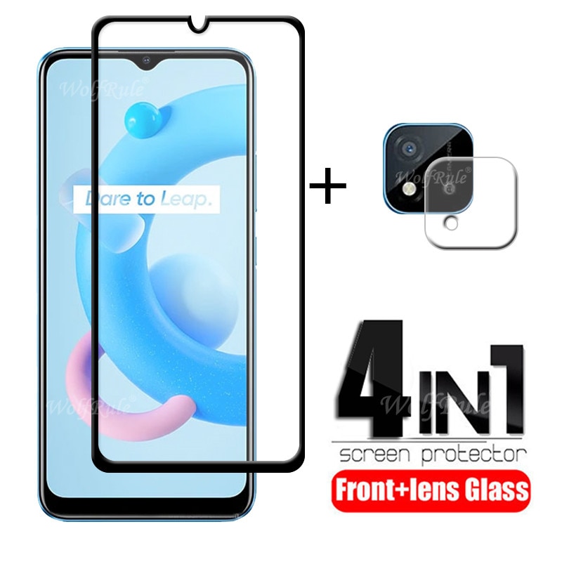 4-in-1 For OPPO Realme C20 Glass For Realme C20 Tempered Glass Full Cover Glue Screen Protector For Realme C20 Lens Glass 6.5&qu