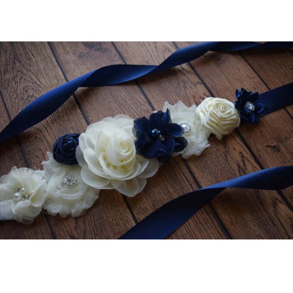 Fashion Handmade Floral Women Belt Adjustable Maternity Sash Flower Girl Dress Decoration DIY Clothing Accessories Photo Props