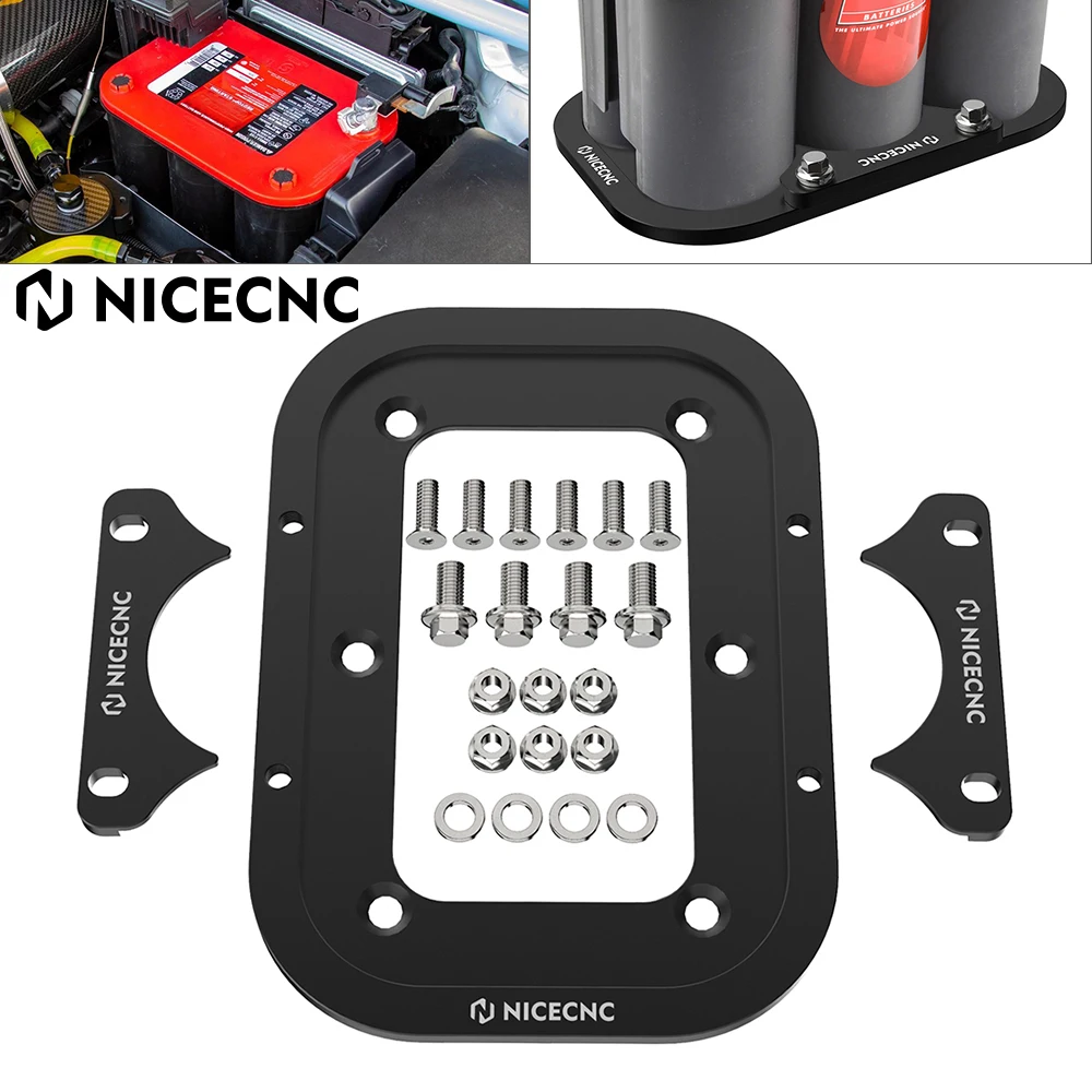 Battery Relocation Holder Tray/Hold Down Mount Bracket for Optima 34/78 Battery Sizes Billet Battery