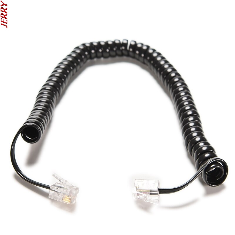 New 6.5FT RJ12 4P4C Male-to-public Telephone Handset Cable Extension Cord Crimped Coil Wire Cable Up To 2M Telephone Coil