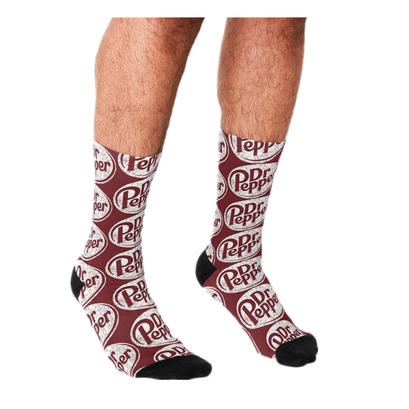 2021 Funny Men Socks harajuku Dr Pepper Print Happy hip hop Unisex Man Socks art Novelty Winter Casual Animal Socks