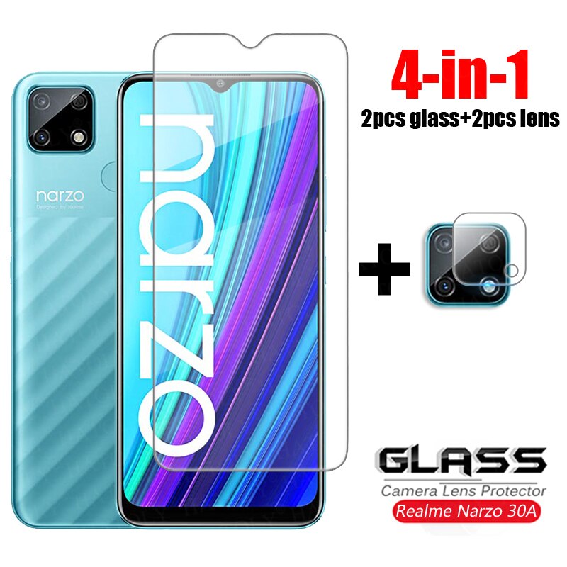 Glass on Realme Narzo 30A Tempered Glass For Oppo Realme Narzo 30 A Pro 5G HD Clear Ultra-thin Screen Protector Realme Narzo 30A