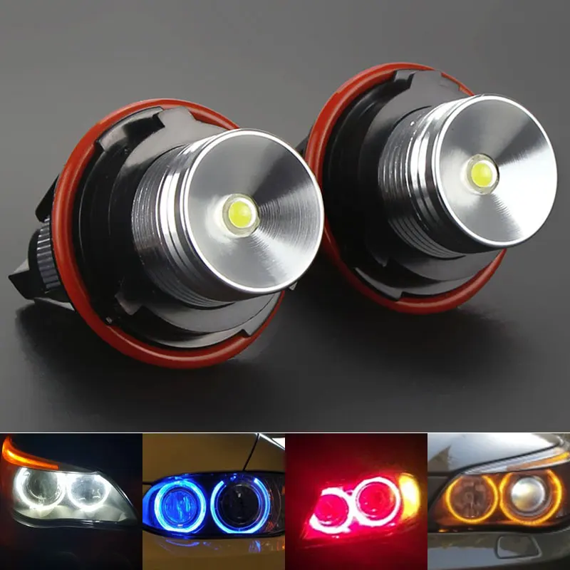 2Pcs 10W Canbus Error Free LED Angel Eyes Marker Lights Bulbs For BMW E39 E53 E60 E61 E63 E64 E65