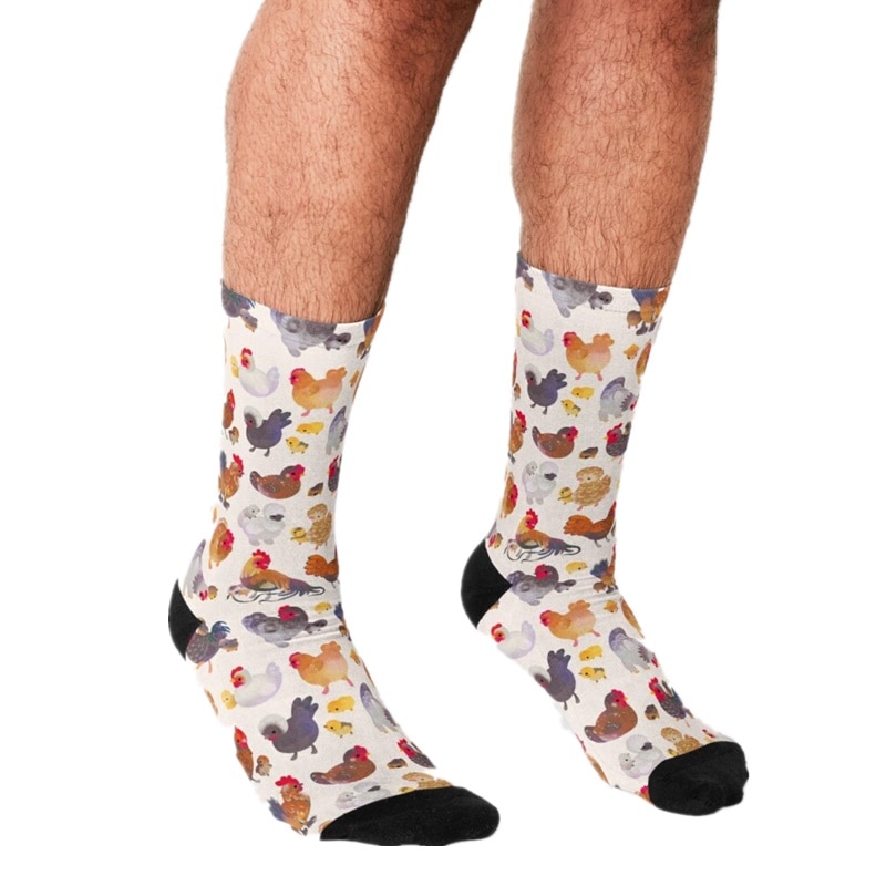 Funny Socks Men harajuku Chicken and Chick Printed Happy hip hop Men Socks Novelty Skateboard Crew Casual Crazy Socks