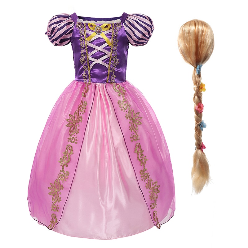 Disney Girls Rapunzel Princess Dress Kid Sofia Princess Costume Dresses Children Birthday Halloween Carnival Party Dress up Girl