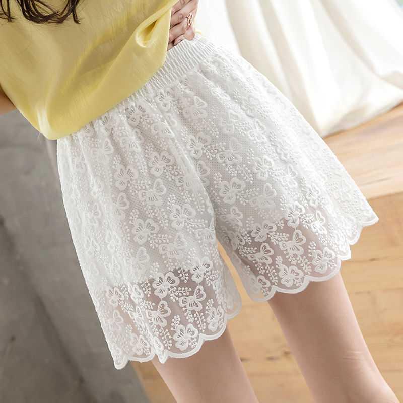 Lolita Sweet Safety Pants Women Underwear High Waist Plus Size Panties Anti-Light Sports Safety Shorts Black White Streetwear
