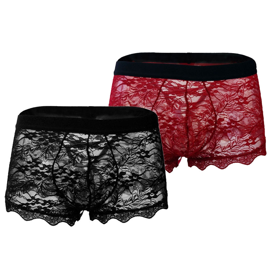 underwear Male Mens Underwear Boxers Fashion Mens Boxer Underpants Sexy clothes Shorts Underwear Lace Underpanties Breathable