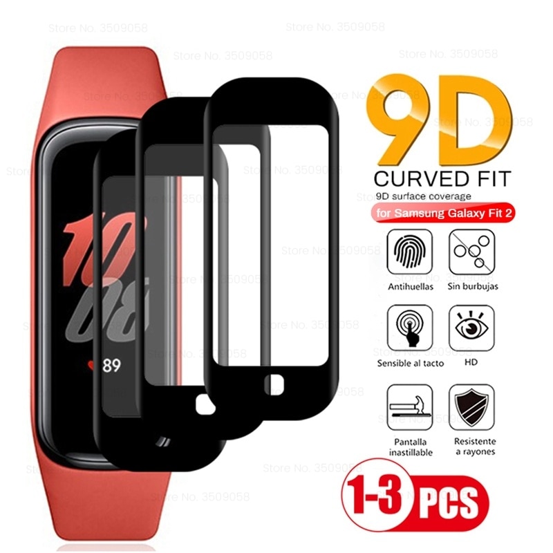 1-3PCS 9D Curved Soft Protective Glass for Samsung Galaxy Fit2 Fit 2 Full Screen Protector Film Cover Smartwristband Accessories