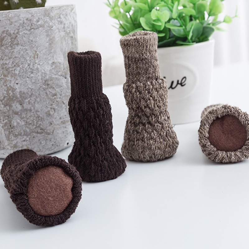 Non-Slip Furniture Table Foot Socks Kitchen Chair Leg Covers Protectors Anti Noise Foot Pad Knitting Cover Chair Home Decor