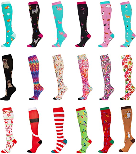 Compression Socks Women & Men Best For Running Athletic Crossfit Flight Travel Nurses Outdoor Cycling Long Pressure Stocking