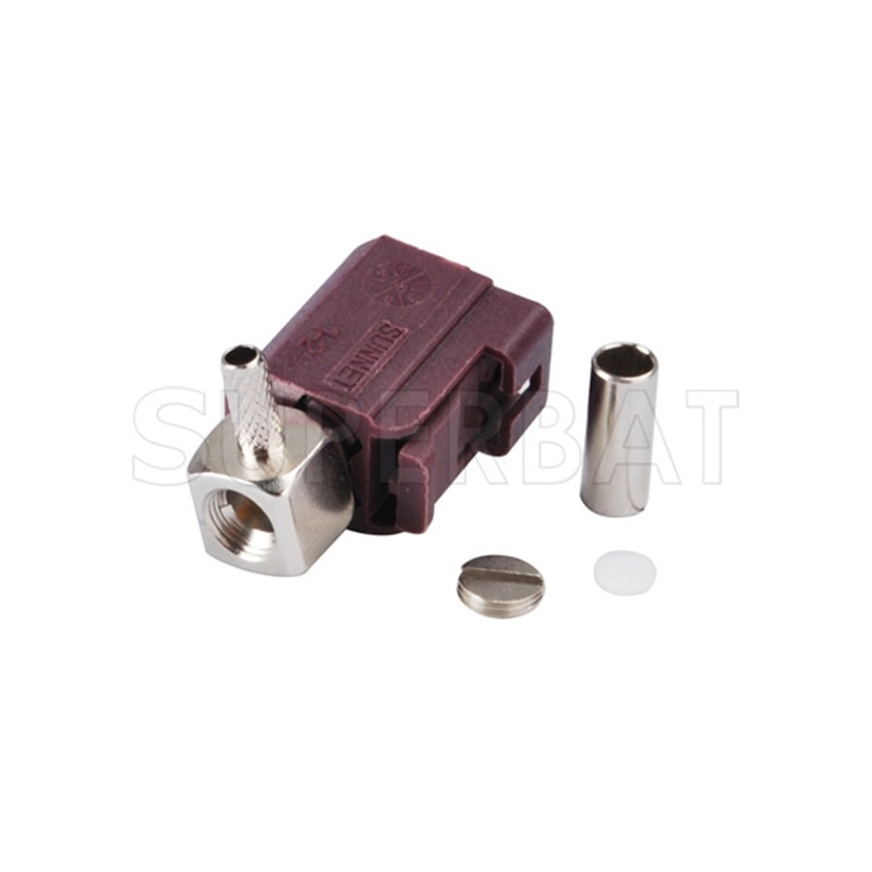 Superbat 10pcs Fakra Female Right Angle Connector for Cable RG316 RG174 LMR100 for Violet Car GSM