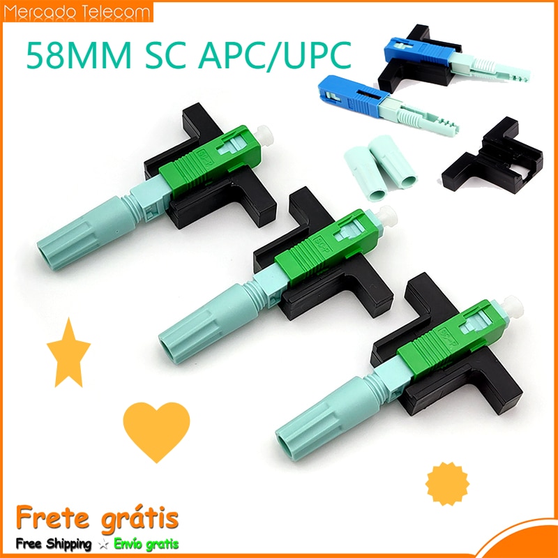Free Shipping New SC APC UPC 58mm SM Single Mode Optical Connector FTTH Tool Cold Connector Tool SC UPC Fiber Quick Connector