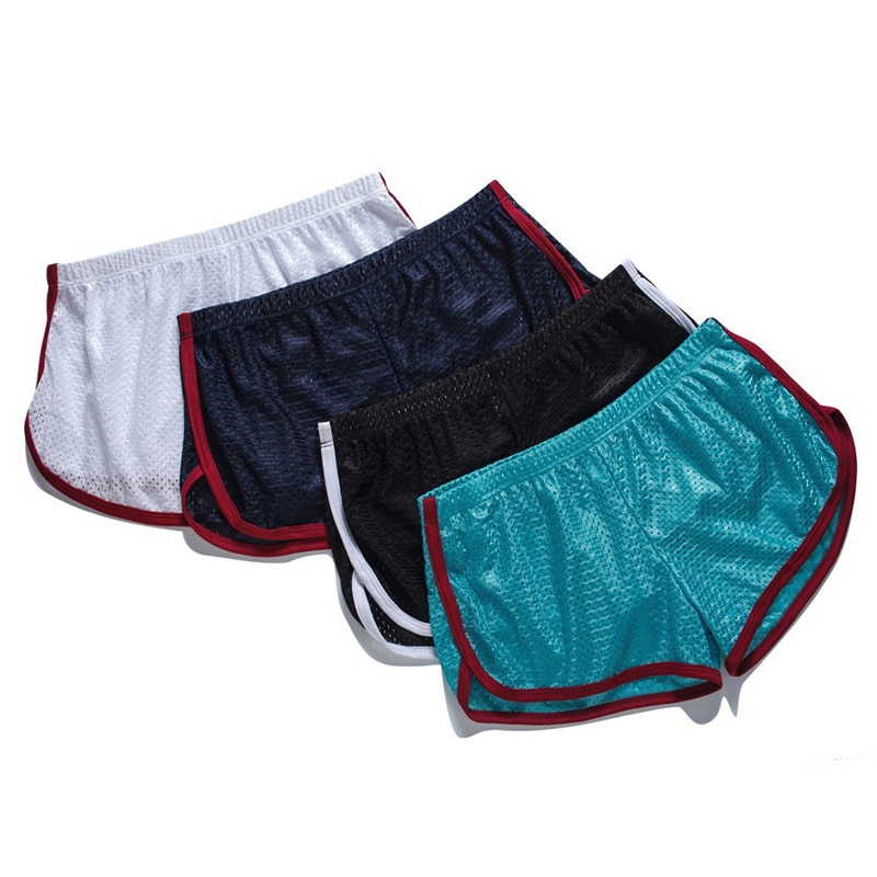 Men's Underwear Summer Mesh Loose Shorts Man Boxer Youth Sports Underpants Seamless Breathable Large Size Border Shorts