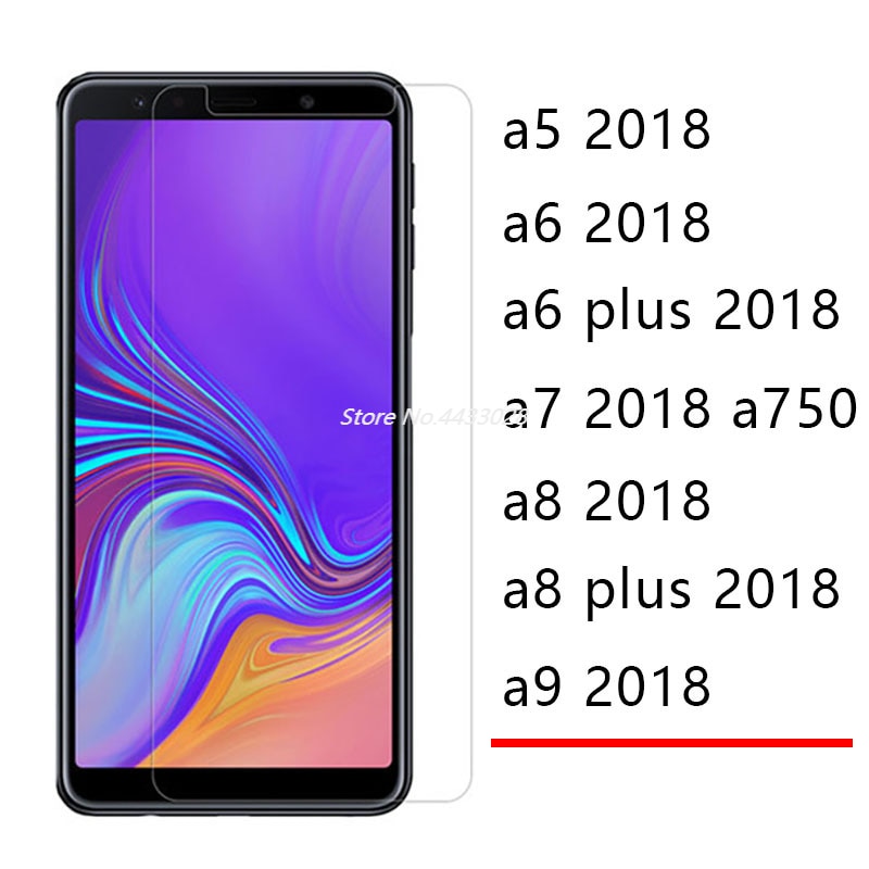Protective Glass for Samsung A9 A8 A7 A6 Plus A5 Tempered Glas Screen Protector Safety on Galaxy A 5 6 7 8 9 A6plus A7 Film