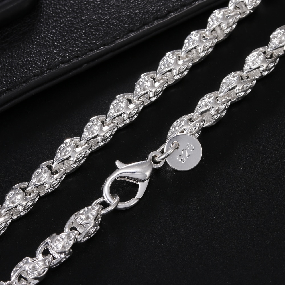 New Arrive 925 Sterling Silver 20-24Inch 5MM Faucet Chain Necklace For Woman Man Fashion Wedding Birthday Jewelry nice Gift