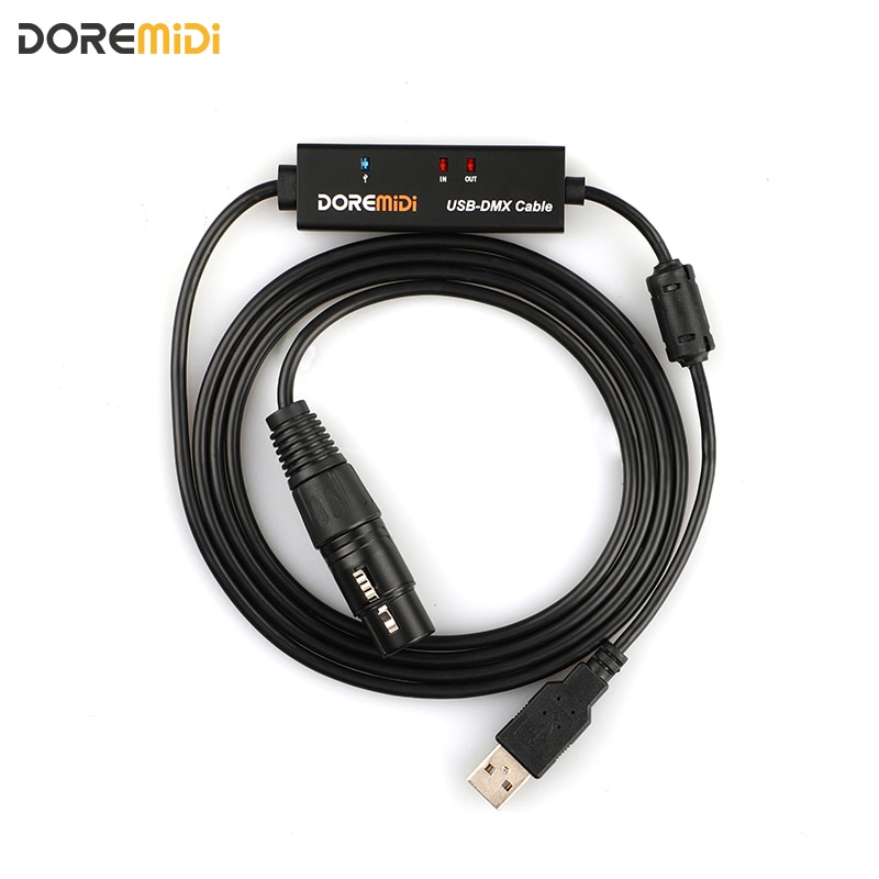 DOREMiDi USB To DMX/RDM Cable With Indicator Magnetic Ring Shield USB2.0 Full Speed adapter