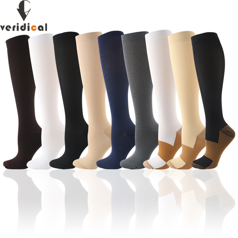 Compression Stockings Men Woman Blood Circulation Promotion Slimming Socks Anti-Fatigue Comfortable Solid Color Travel Socks