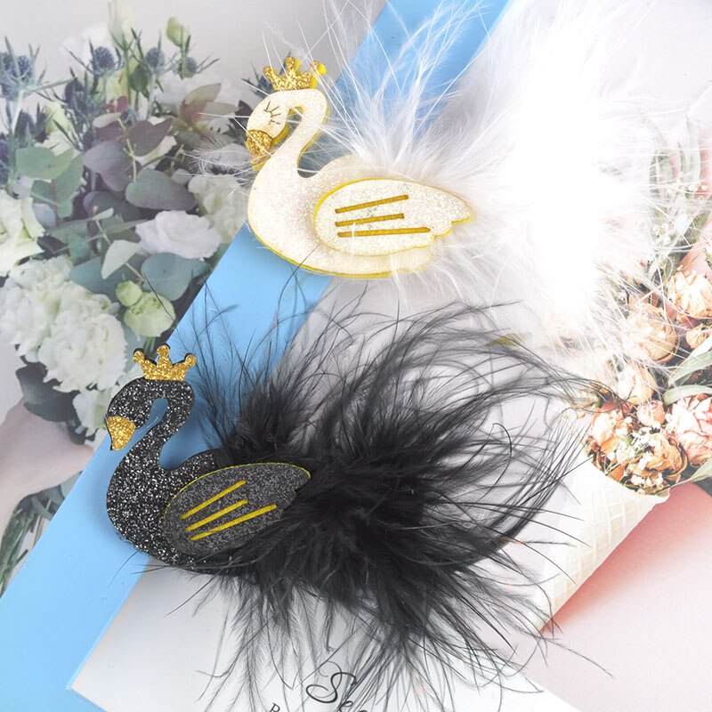 New Children's Cygnet Hairpin Crown Headdress Princess Ballet Feather Hairpin Girl Baby Girl Hair Clips