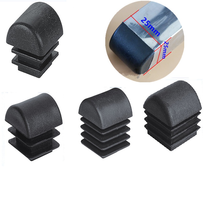 4pcs Square Plastic Blanking End Caps Tube Pipe Inserts Plug Bung for table chair leg cover furniture leveling feet protector