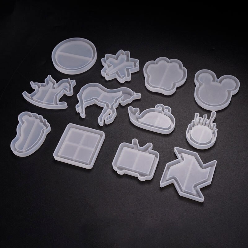Resin Casting Shaker Molds Epoxy Quicksand Silicone Molds Mouse head snowflakes Shape for Pendant Jewelry Keychain Decoration