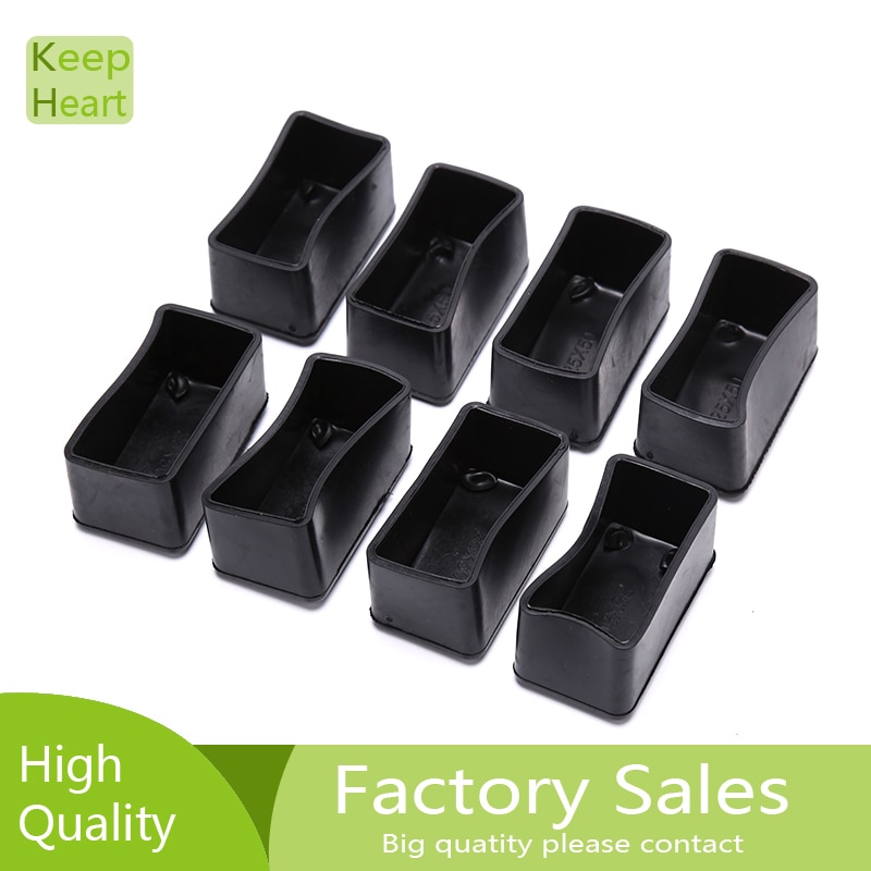 8 Pcs Durable Rectangle Silicone Chair Leg Caps Non-slip Table Foot Cover Socks Protector Protecting Furniture Floor Cover 7Size