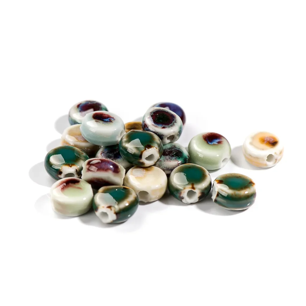 11# Multi-color Small Oblate Exquisite Ceramic Beads Jewelry Making Accessories #8A41620