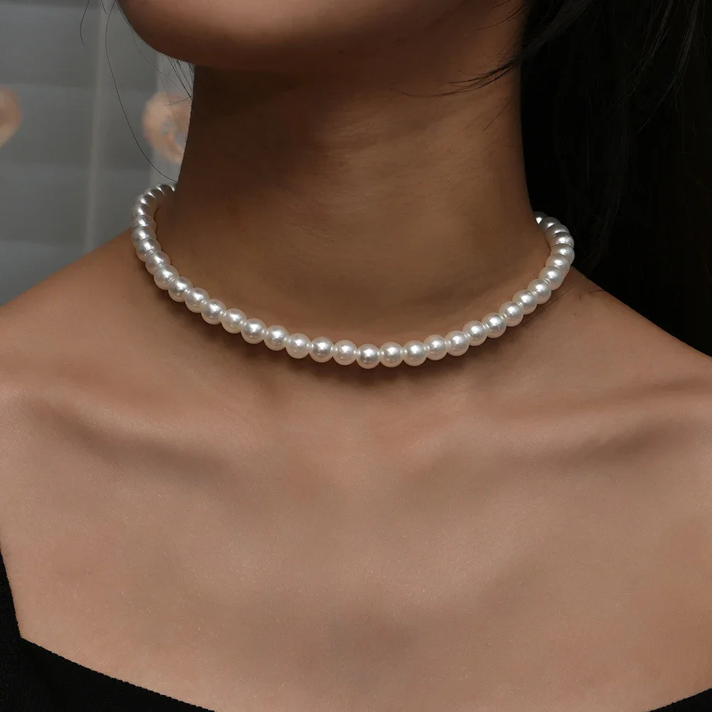 YWZIXLN 2021 Trend Elegant Jewelry Wedding Big Pearl Necklace For Women Fashion White Imitation