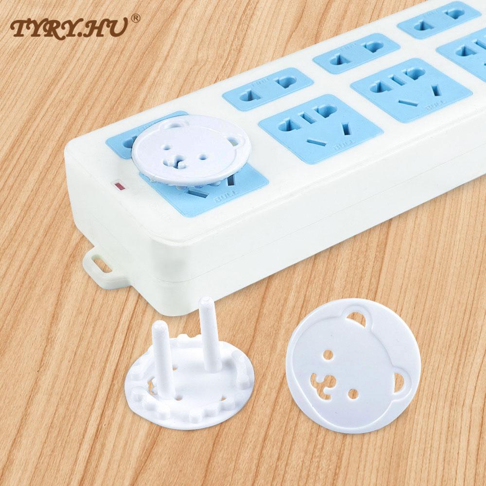 TYRY.HU 10pcs of European standard Baby Safety Child Electric Socket Outlet Plug Protection Security Two Phase Safe Lock Cover