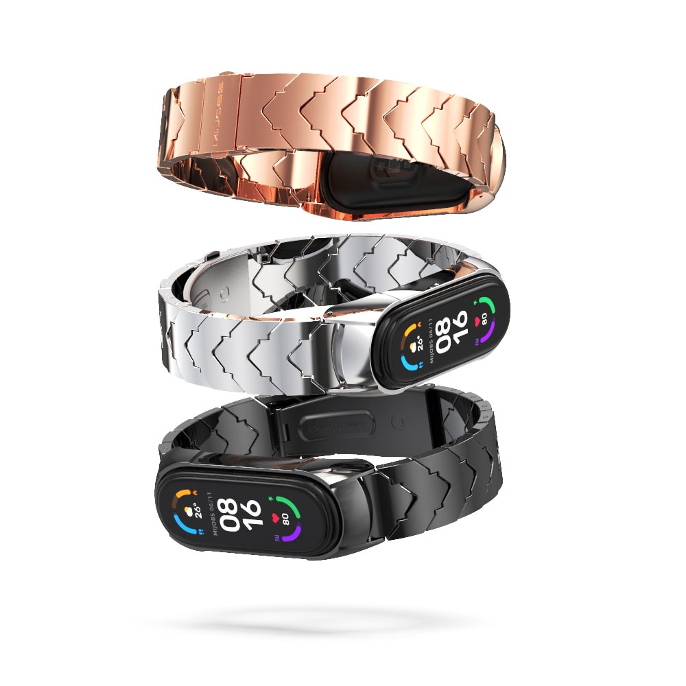 Strap For Mi Band 7 6 5 Smart Bracelet Metal Opaska For Mi Band 5 4 Strap For Xiaomi Mi Band 3 Miband 7 6 Correa Band Wristband