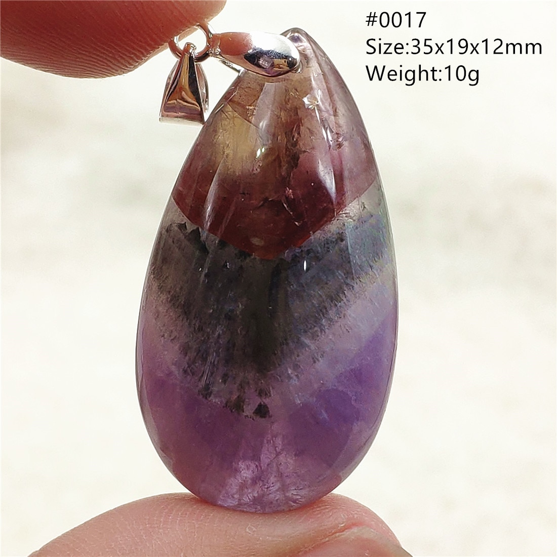 Genuine Natural Purple Cacoxenite Red Auralite 23 Water Drop Pendant Necklace Women Men Auralite 23 Gemstone Jewelry AAAAA
