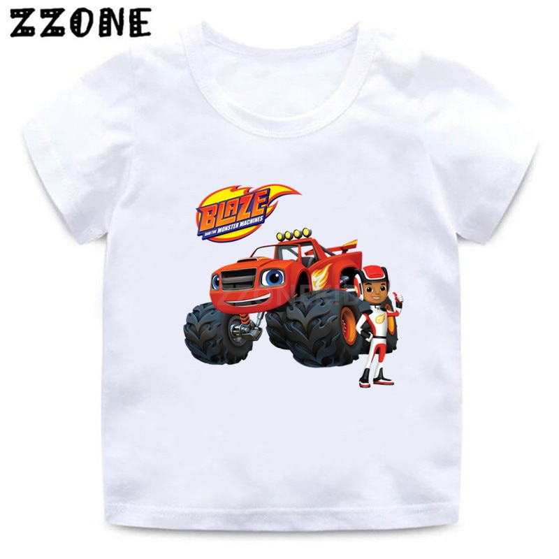 Blaze And The Monster Machines Cartoon Kids Funny T-Shirts Baby Boys Cool Summer T shirt Children Tops Girls Clothes,ooo5402