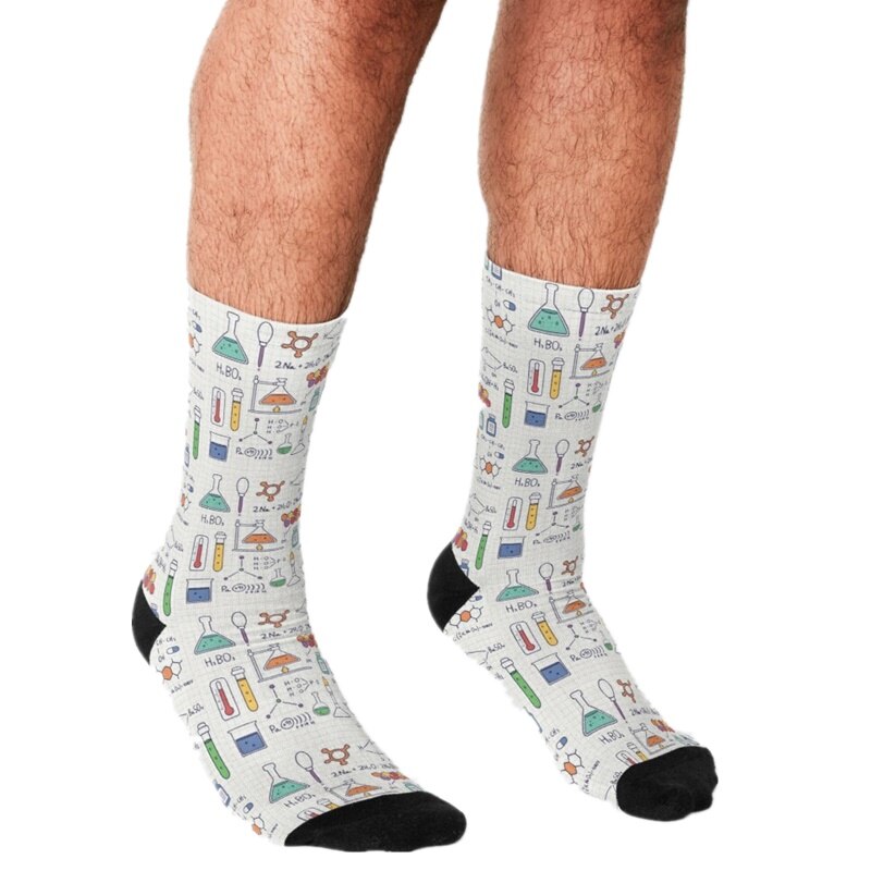 2021 Funny Men's socks Amazing Chemistry Pattern Printed hip hop Men Happy Socks cute boys street style Crazy Socks for men