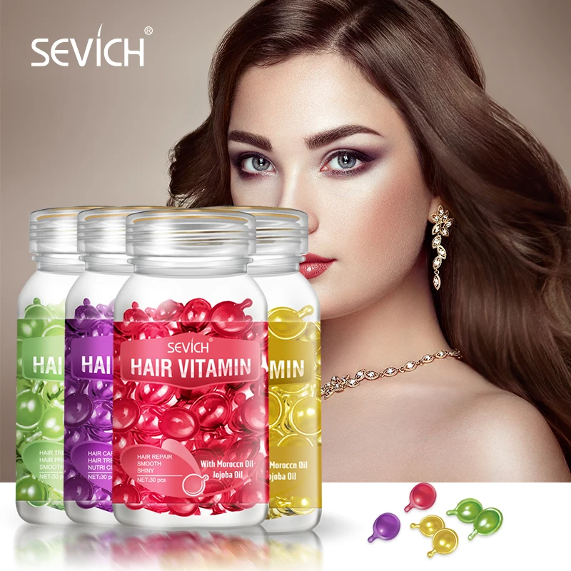 Sevich 3PCS/SET Keratin Complex Oil Hair Vitamin Capsule Damaged Repair Moroccan Nourishing for Anti