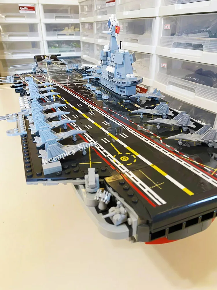 Sembo Block ShanDong Aircraft Carrier With LED Building Blocks Military Battleship Brick Weapon