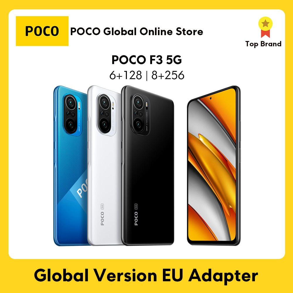 Global Version POCO F3 5G Xiaomi SmartPhone 6GB 128GB/8GB 256GB Snapdragon 870 Octa Core 6.67"120Hz E4 AMOLED Display Bluet