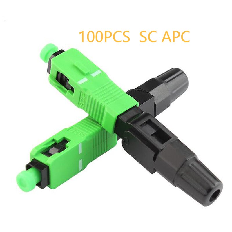 SC APC Fiber Optic Fast Connector Single Mode Fiber Optic Adapter FTTH Fiber Quick Connector Field Assembly