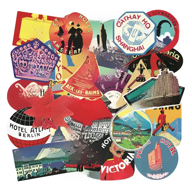 56Pcs Rimowa Travel Retro Stickers International Hotel Tide Brand Graffiti Sticker Case Laptop