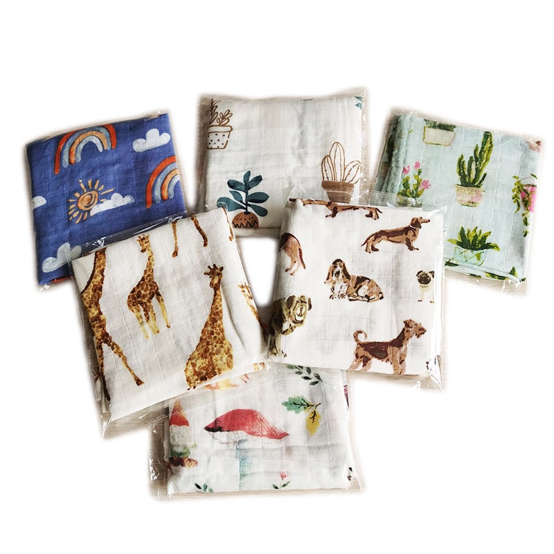 Baby Burp Cloths Cotton Gauze Muslin Activity Bandanas Baby Bibs Soft Breathable