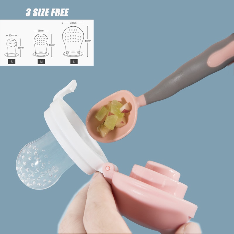 Baby Fruit And Vegetable Teether Baby Fruit Food Supplement Baby Silicone Bite Push-On Pacifier Bite Bag