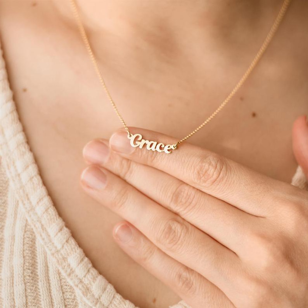 Custom Name Necklace for Women Stainless Steel Gold Plated Jewelry Personalized Letter Pendant Choker Cross Chains Collar Nombre