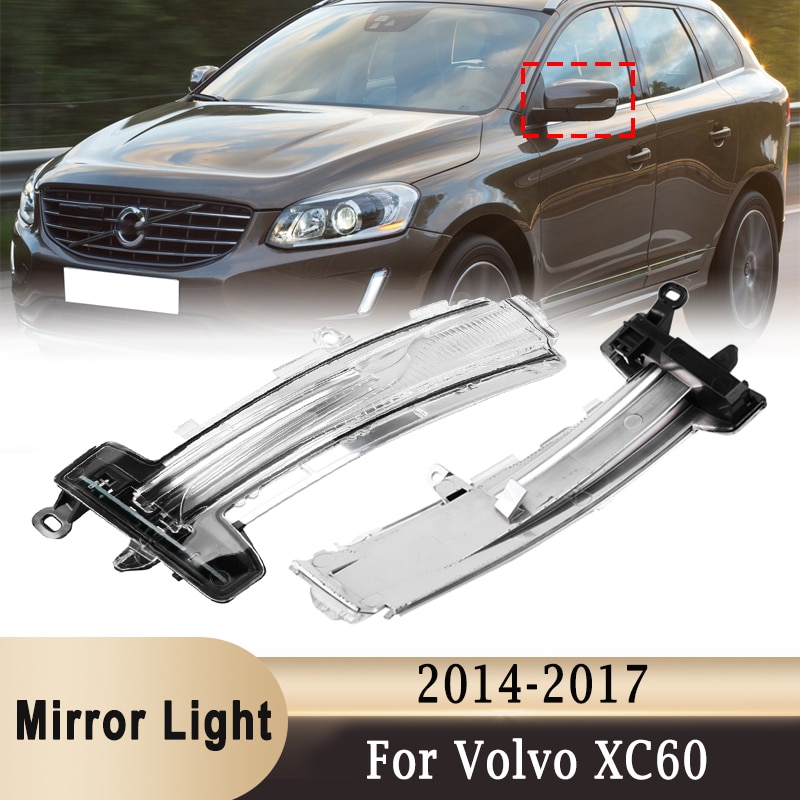 Car Rearview Mirror LED Light Reversing Mirror Turn Signal Indicator Lamp For Volvo XC60 2014-2017 31371878 31371879