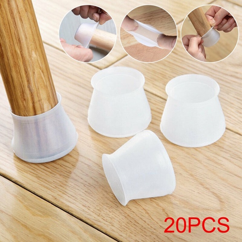 20pcs Silicon Chair Leg Floor Protectors Socks Table Feet Pad Floor Protectors