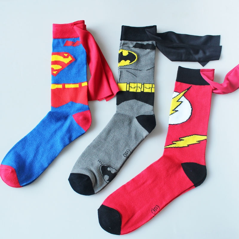 New Socks film Superhero Character Capes Man Medium Stockings Sports Hosiery Trend