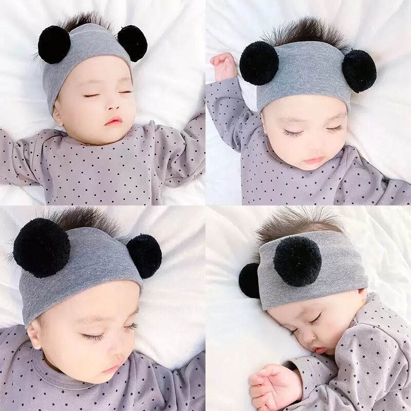 2021 Baby Hair Band Cartoon Balls Ears Headband Children's Hair Bands Korean Baby Knitting Hair Band Headdress Hair Accesso