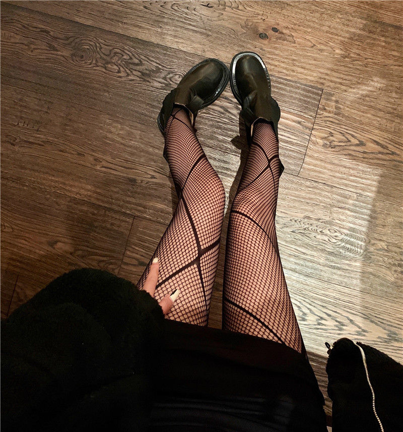 Japanese Style Women's Tights Summer Nylon Print Stocking Sexy Lingerie Gothic Hosiery Seamless Fishnet Mesh Pantyhose High