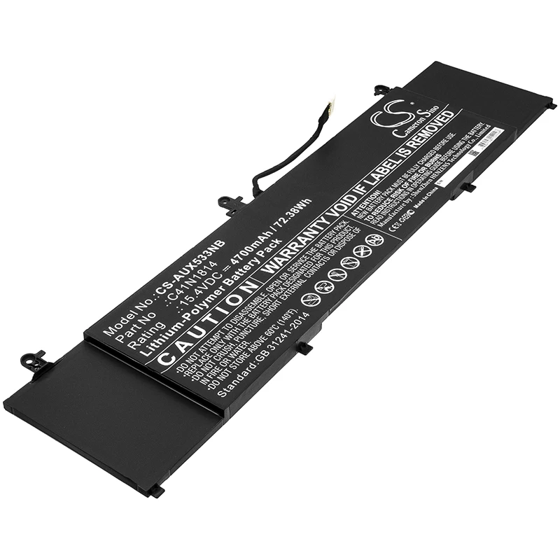 CS 4700mAh/72.38Wh battery for Asus BX533FD,RX533,RX533FD,U5300FD,UX533,UX533FD,ZenBook 15 UX533,ZenBook 15 UX533FD